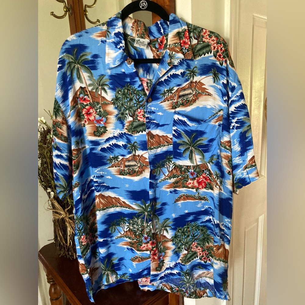 Vintage HAWAIIAN SHIRT Bali Casuals Men’s XL TIKI PARTY LUAU shirt 100% Rayon